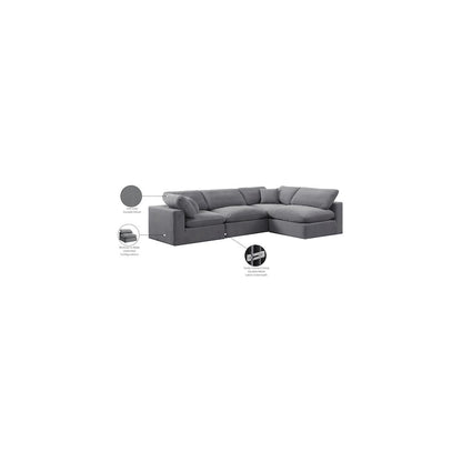 Comfy Grey Velvet Modular Sectional