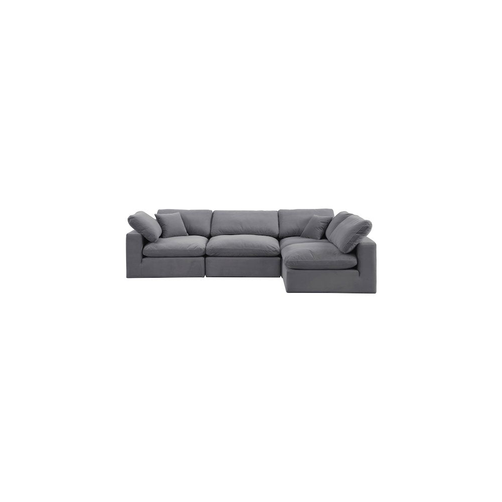 Comfy Grey Velvet Modular Sectional