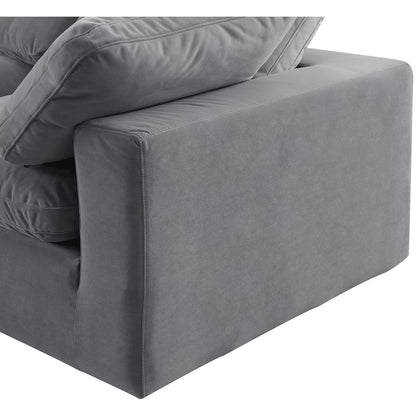Comfy Grey Velvet Modular Sectional
