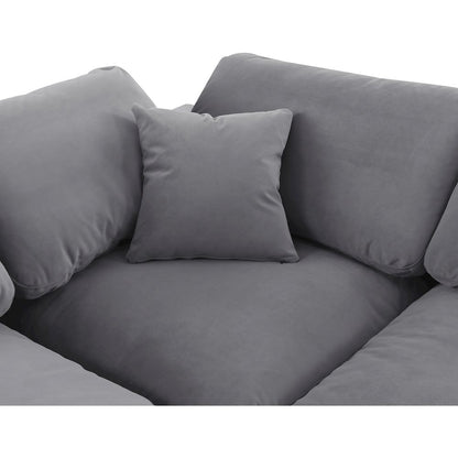 Comfy Grey Velvet Modular Sectional