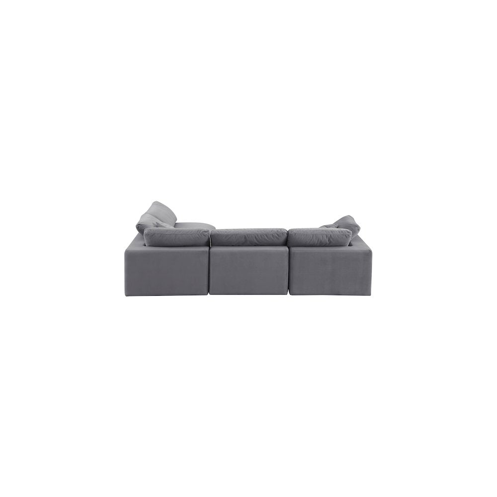 Comfy Grey Velvet Modular Sectional