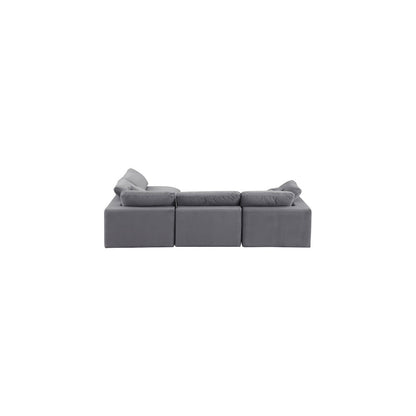 Comfy Grey Velvet Modular Sectional