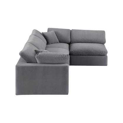 Comfy Grey Velvet Modular Sectional
