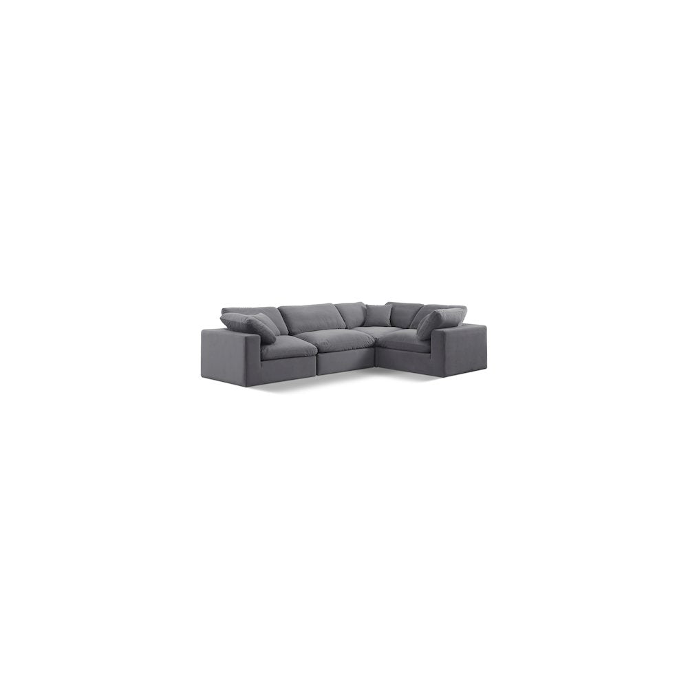 Comfy Grey Velvet Modular Sectional