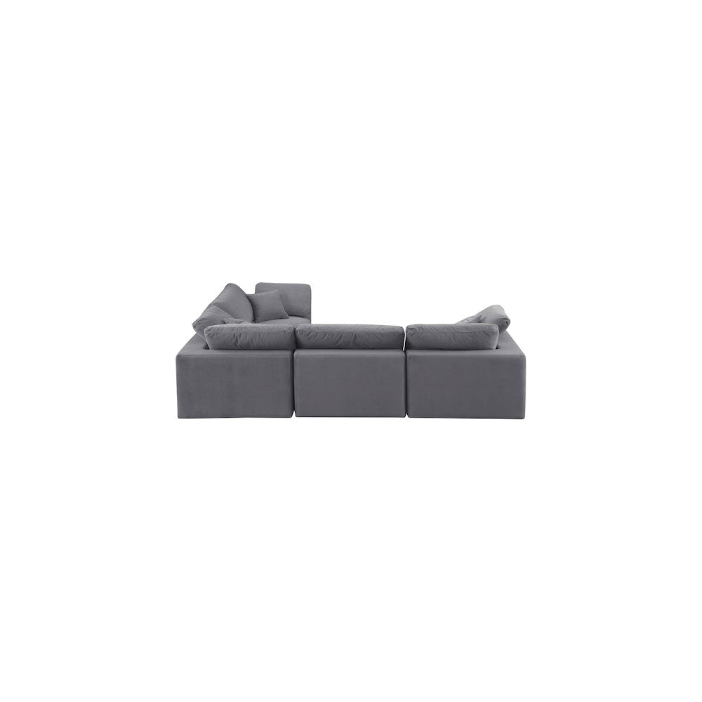 Comfy Grey Velvet Modular Sectional