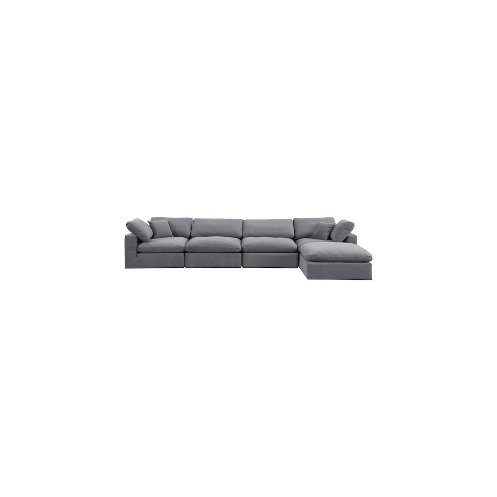 Comfy Grey Velvet Modular Sectional