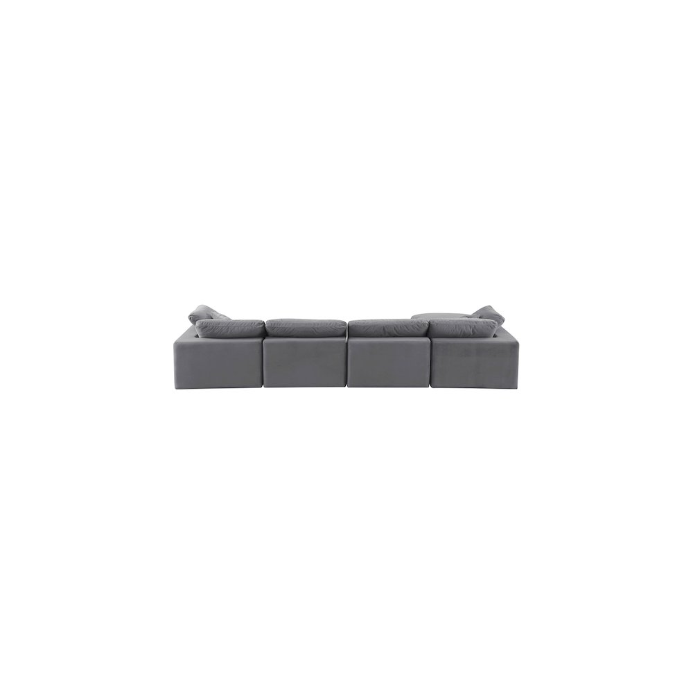 Comfy Grey Velvet Modular Sectional