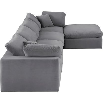 Comfy Grey Velvet Modular Sectional