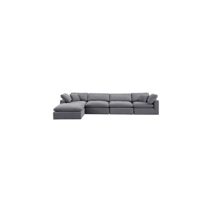 Comfy Grey Velvet Modular Sectional
