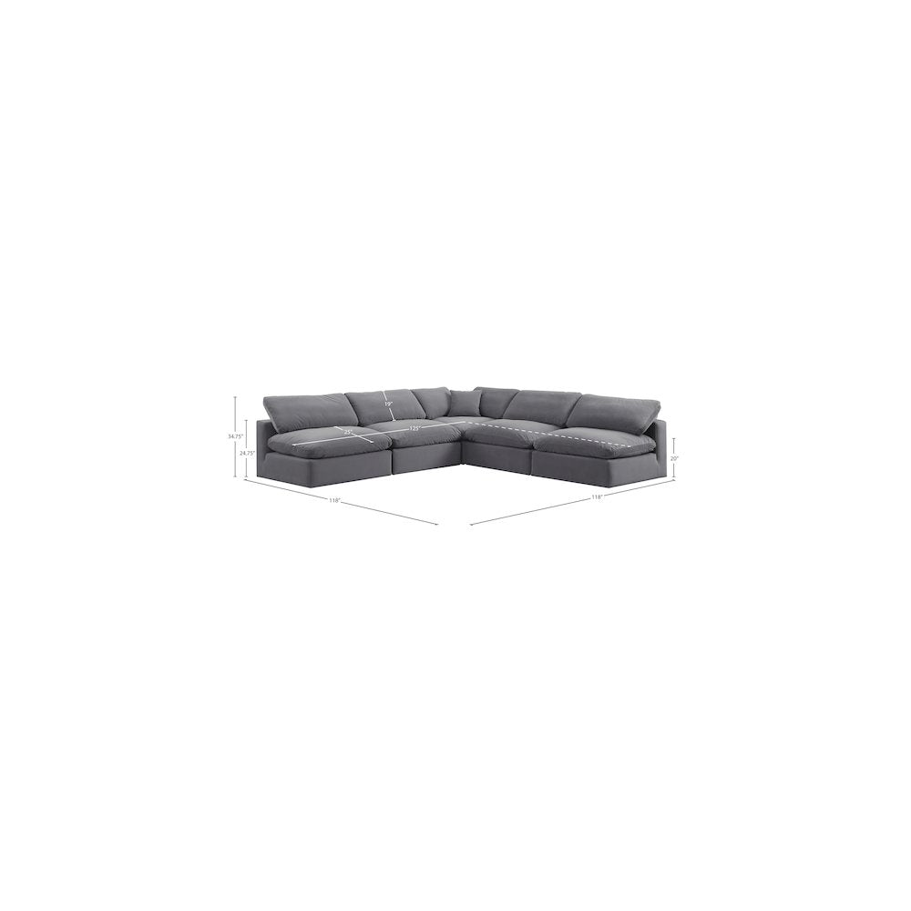 Comfy Grey Velvet Modular Sectional