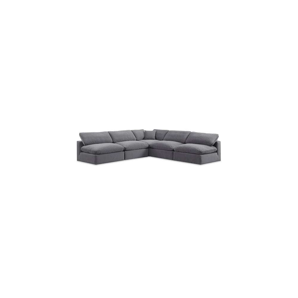 Comfy Grey Velvet Modular Sectional