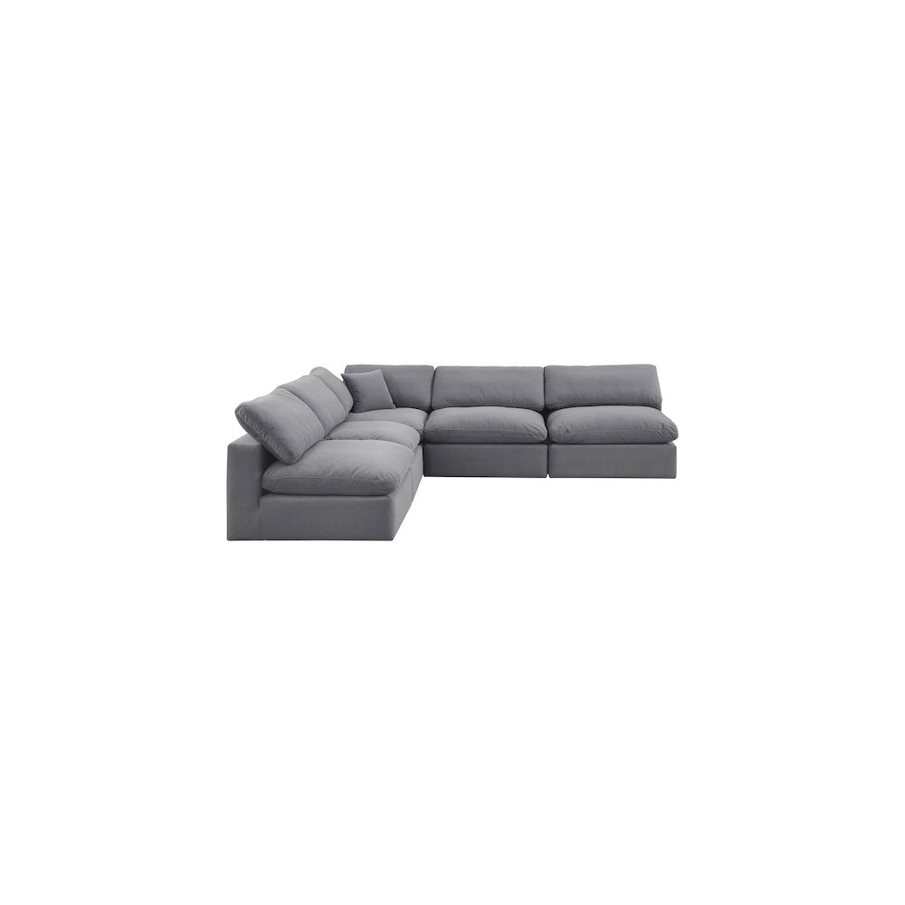 Comfy Grey Velvet Modular Sectional