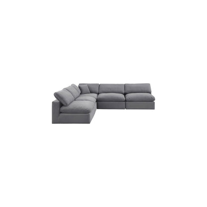 Comfy Grey Velvet Modular Sectional