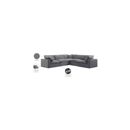 Comfy Grey Velvet Modular Sectional