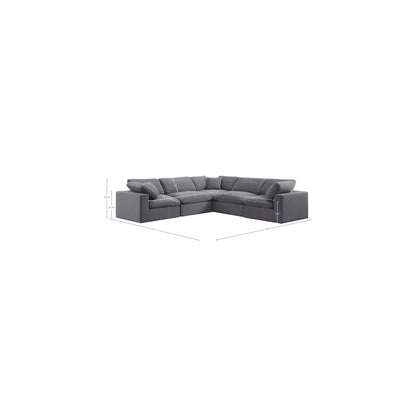 Comfy Grey Velvet Modular Sectional