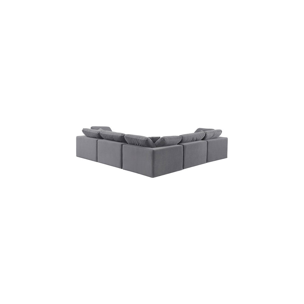 Comfy Grey Velvet Modular Sectional