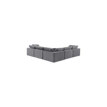 Comfy Grey Velvet Modular Sectional