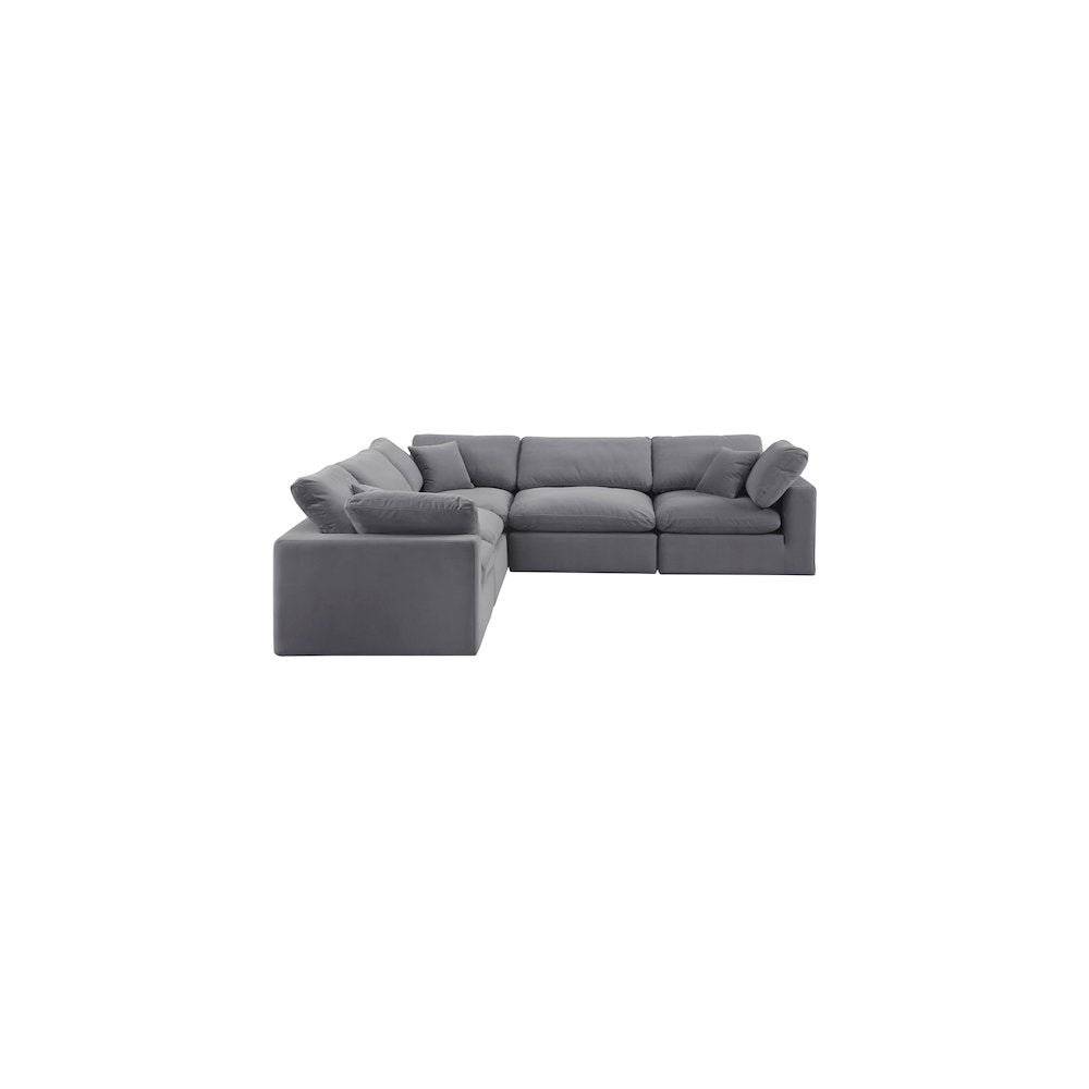Comfy Grey Velvet Modular Sectional