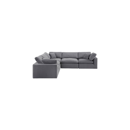 Comfy Grey Velvet Modular Sectional