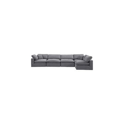 Comfy Grey Velvet Modular Sectional