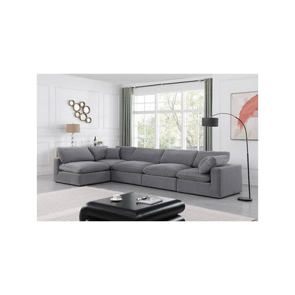 Comfy Grey Velvet Modular Sectional