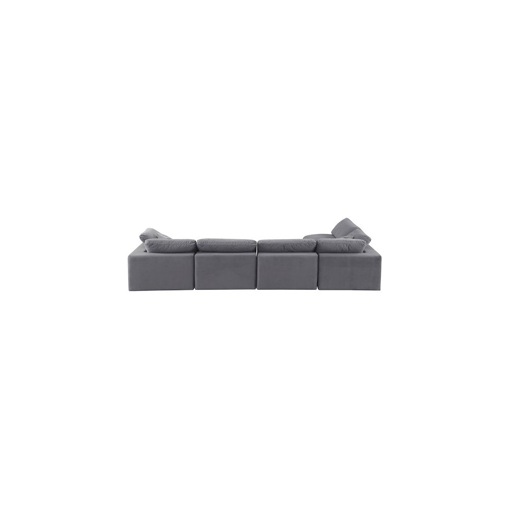 Comfy Grey Velvet Modular Sectional
