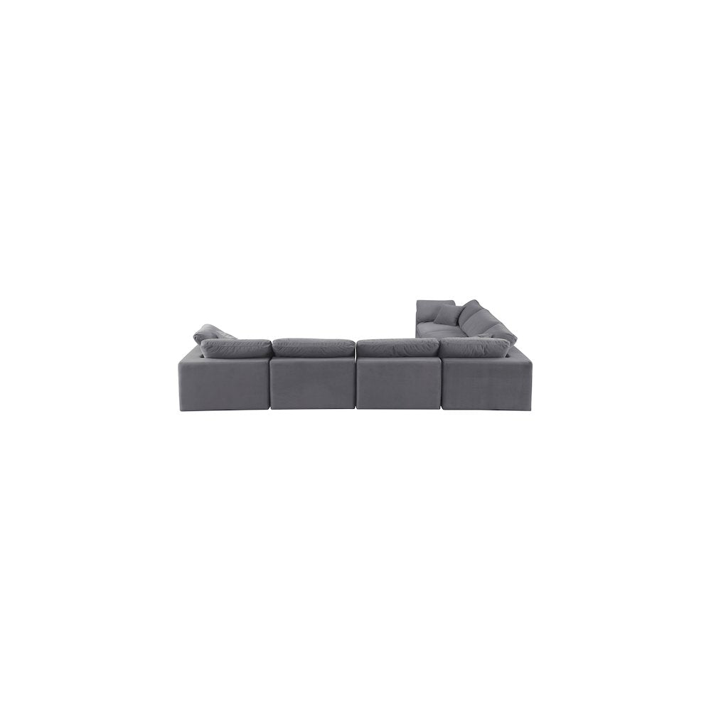Comfy Grey Velvet Modular Sectional