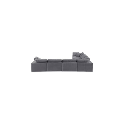 Comfy Grey Velvet Modular Sectional