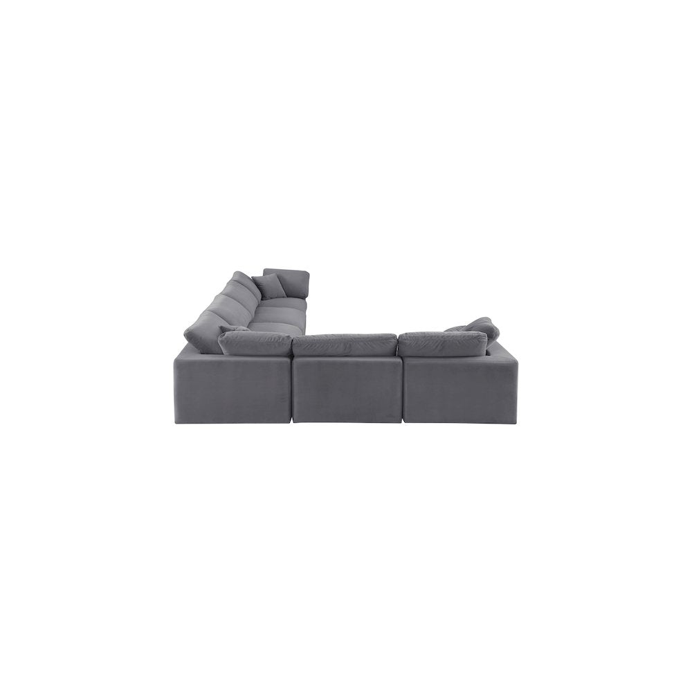 Comfy Grey Velvet Modular Sectional