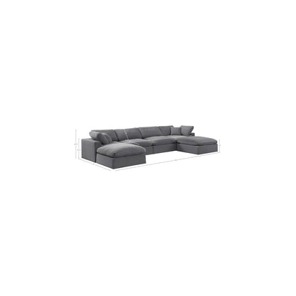 Comfy Grey Velvet Modular Sectional