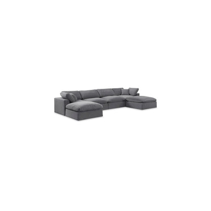 Comfy Grey Velvet Modular Sectional