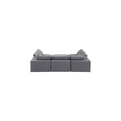 Comfy Grey Velvet Modular Sectional
