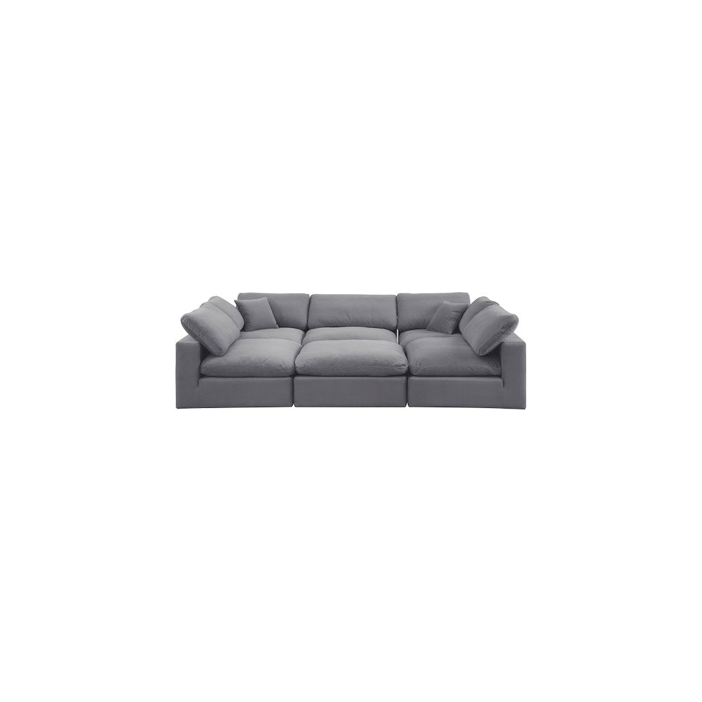 Comfy Grey Velvet Modular Sectional