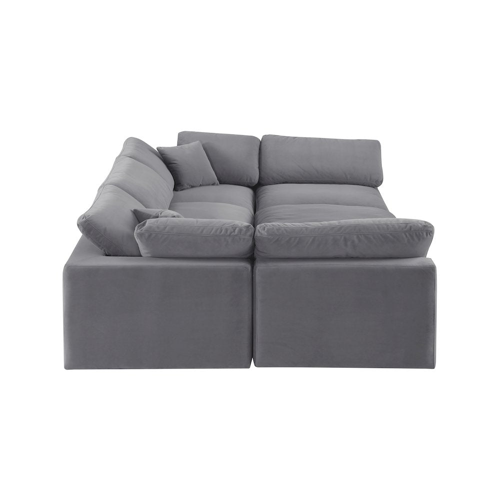 Comfy Grey Velvet Modular Sectional