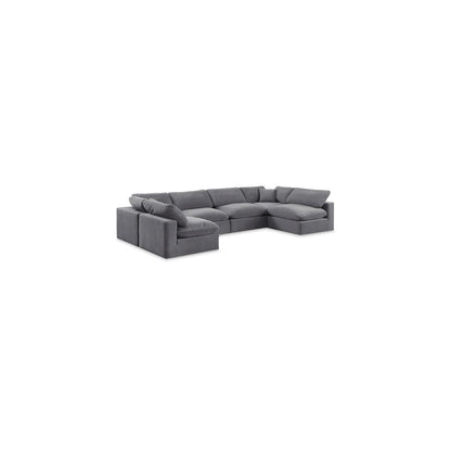 Comfy Grey Velvet Modular Sectional