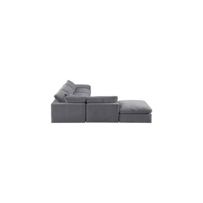 Comfy Grey Velvet Modular Sectional