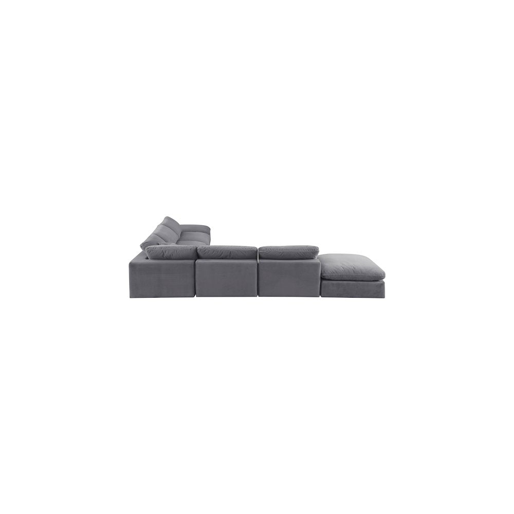 Comfy Grey Velvet Modular Sectional