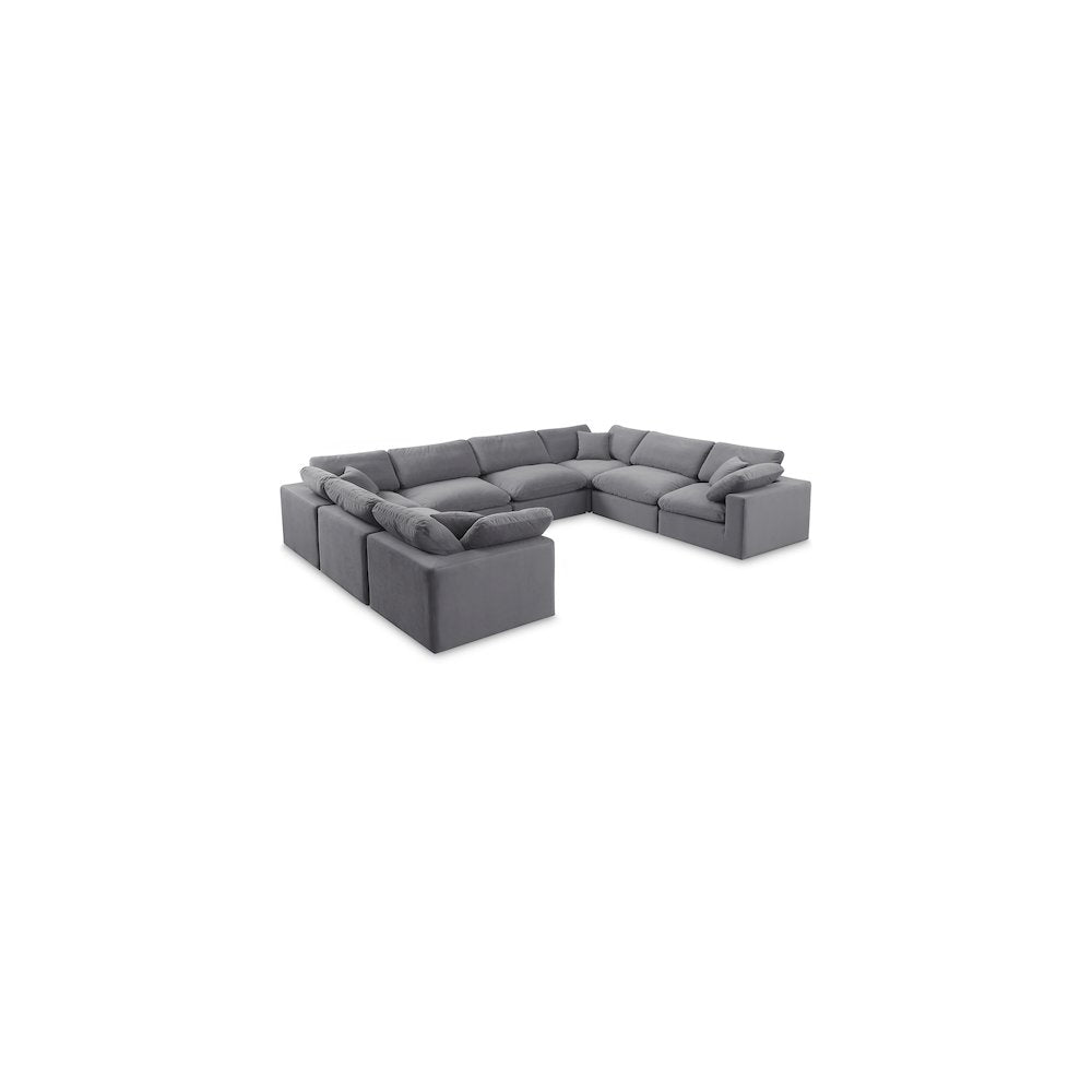Comfy Grey Velvet Modular Sectional