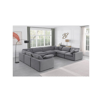 Comfy Grey Velvet Modular Sectional