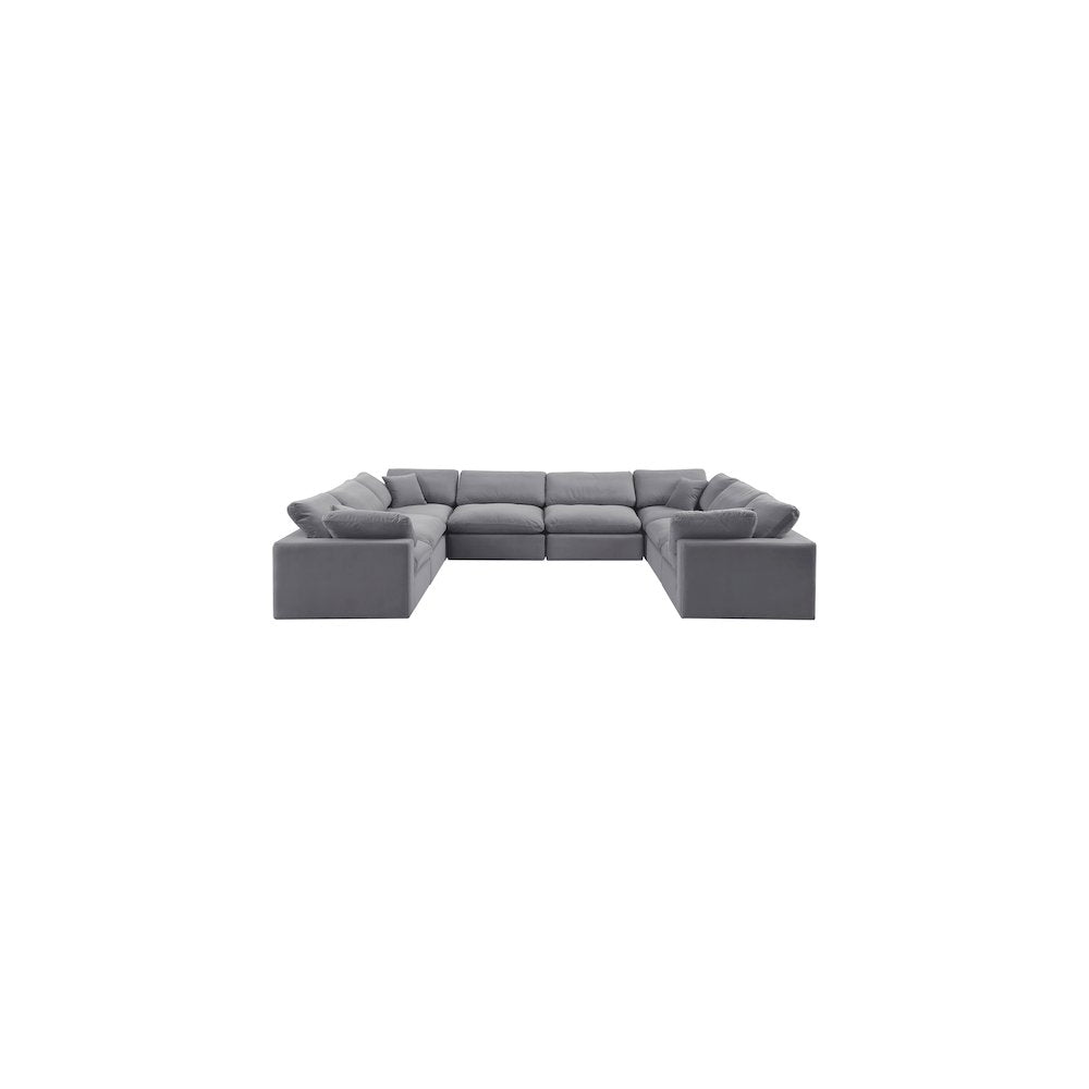 Comfy Grey Velvet Modular Sectional