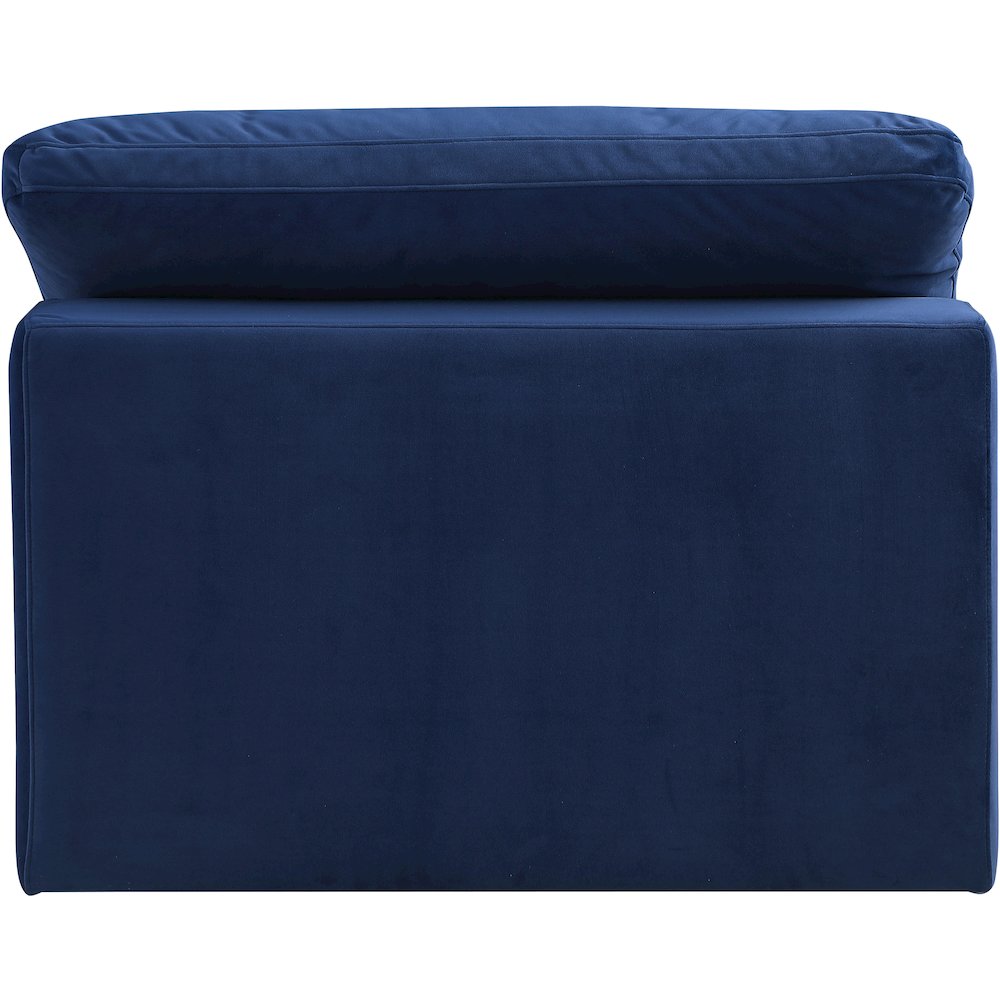 Comfy Navy Velvet Modular Armless Chair
