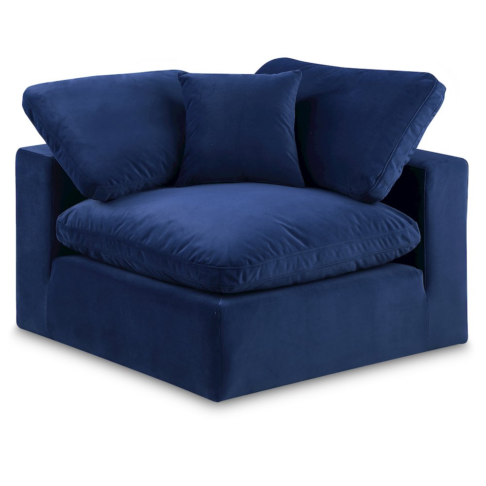 Comfy Navy Velvet Modular Corner Chair