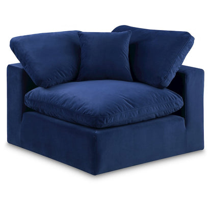 Comfy Navy Velvet Modular Corner Chair