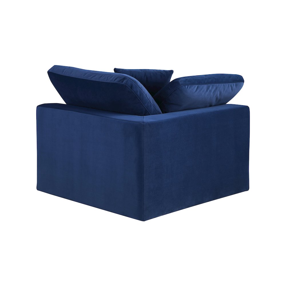 Comfy Navy Velvet Modular Corner Chair