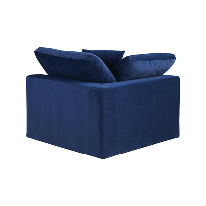 Comfy Navy Velvet Modular Corner Chair