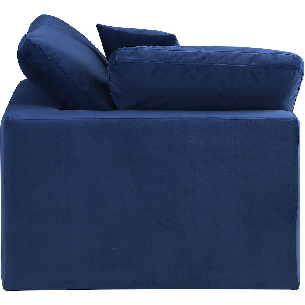 Comfy Navy Velvet Modular Corner Chair