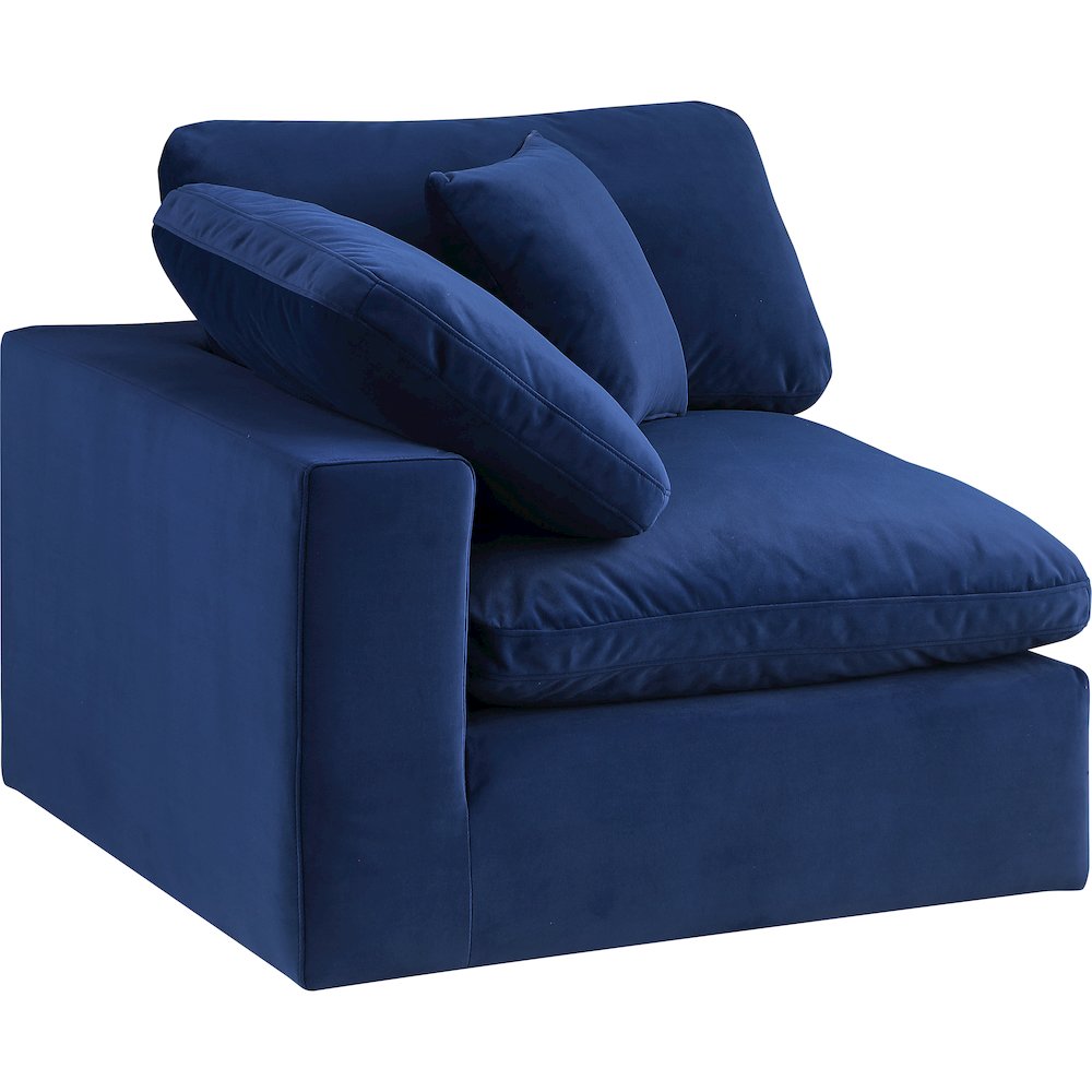 Comfy Navy Velvet Modular Corner Chair