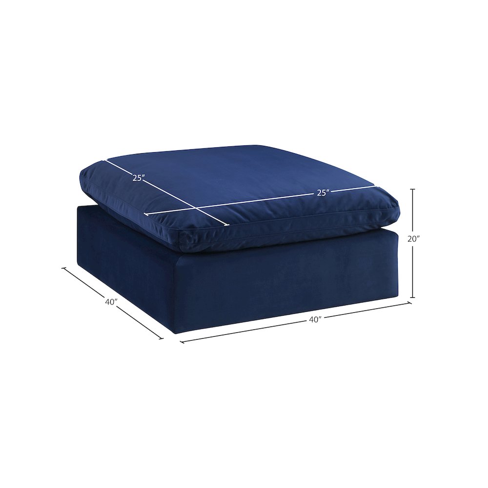 Comfy Navy Velvet Modular Ottoman