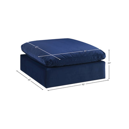 Comfy Navy Velvet Modular Ottoman