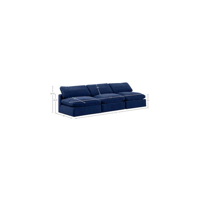 Comfy Navy Velvet Modular Sofa